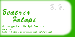 beatrix halapi business card