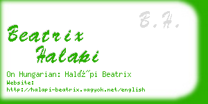 beatrix halapi business card